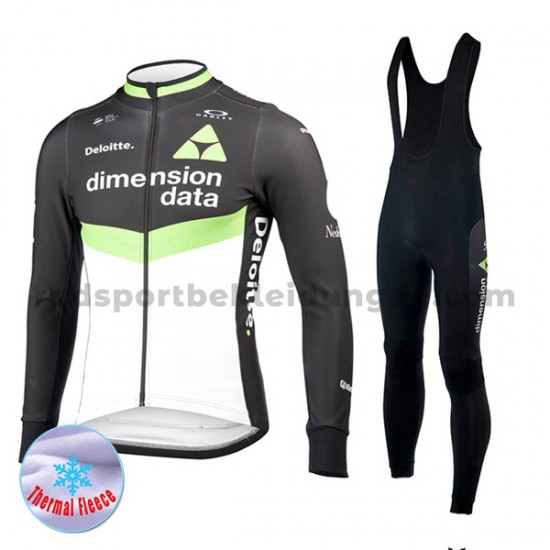Radtrikot Langarm + Trägerhose Lange 2017 Dimension Data Frauen Winter Thermal Fleece M001