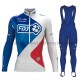 Radtrikot Langarm + Trägerhose Lange 2017 FDJ Frauen M001