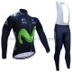 Radtrikot Langarm + Trägerhose Lange 2017 Movistar Team Frauen M001