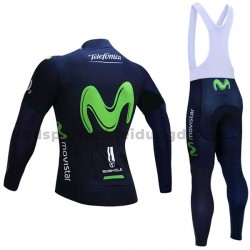 Radtrikot Langarm + Trägerhose Lange 2017 Movistar Team Frauen M001