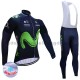 Radtrikot Langarm + Trägerhose Lange 2017 Movistar Team Frauen Winter Thermal Fleece M001