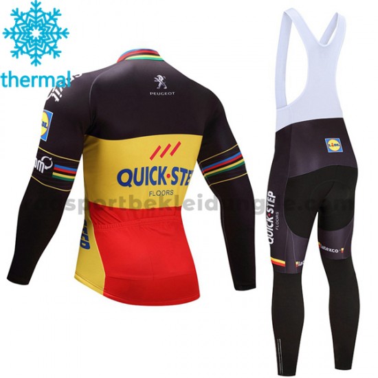 Radtrikot Langarm + Trägerhose Lange 2017 Quick-Step Floors Frauen Winter Thermal Fleece M002