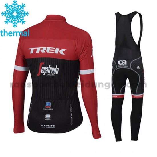 Radtrikot Langarm + Trägerhose Lange 2017 Trek-Segafredo Frauen Winter Thermal Fleece M001
