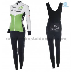 Radtrikot Langarm + Trägerhose Lange 2018 Dimension Data Frauen Winter Thermal Fleece M001