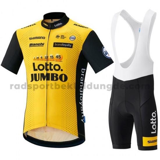 Fahrradtrikot +Trägershort 2018 LottoNL-Jumbo Frauen M001