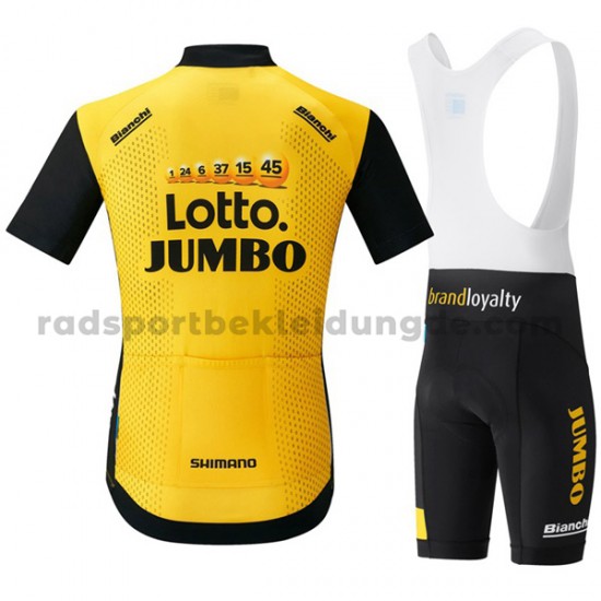 Fahrradtrikot +Trägershort 2018 LottoNL-Jumbo Frauen M001
