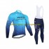 2022 Astana Qazaqstan Team Herren Radtrikot Langarm + Trägerhose Lange N001