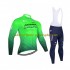 2022 Astana Qazaqstan Team Herren Radtrikot Langarm + Trägerhose Lange N003