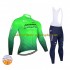 2022 Astana Qazaqstan Team Herren Radtrikot Langarm + Trägerhose Lange (Winter Thermal Fleece) N003