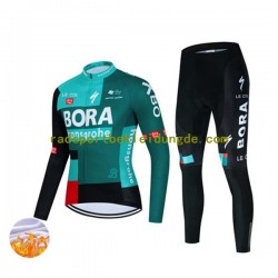 2022 Bora-Hansgrohe Herren Radtrikot Langarm + Radhose Lange (Winter Thermal Fleece) N001