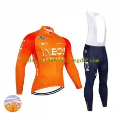 2022 Ineos Grenadiers Herren Radtrikot Langarm + Trägerhose Lange (Winter Thermal Fleece) N002