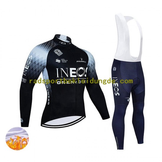 2022 Ineos Grenadiers Herren Radtrikot Langarm + Trägerhose Lange (Winter Thermal Fleece) N003