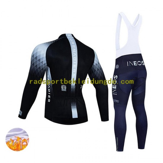 2022 Ineos Grenadiers Herren Radtrikot Langarm + Trägerhose Lange (Winter Thermal Fleece) N003