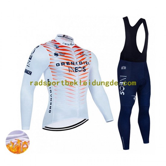 2022 Ineos Grenadiers Herren Radtrikot Langarm + Trägerhose Lange (Winter Thermal Fleece) N004