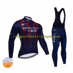 2022 Ineos Grenadiers Herren Radtrikot Langarm + Trägerhose Lange (Winter Thermal Fleece) N005