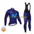 2022 Movistar Team Herren Radtrikot Langarm + Trägerhose Lange (Winter Thermal Fleece) N002