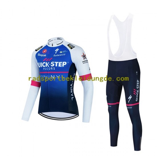 2022 Quick-Step Alpha Vinyl Team Herren Radtrikot Langarm + Trägerhose Lange N001