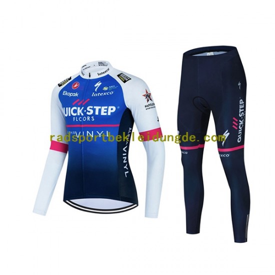 2022 Quick-Step Alpha Vinyl Team Herren Radtrikot Langarm + Radhose Lange N001