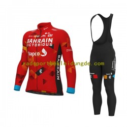 2022 Team Bahrain Victorious Herren Radtrikot Langarm + Trägerhose Lange N001