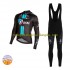 2022 Team DSM Herren Radtrikot Langarm + Trägerhose Lange (Winter Thermal Fleece) N001