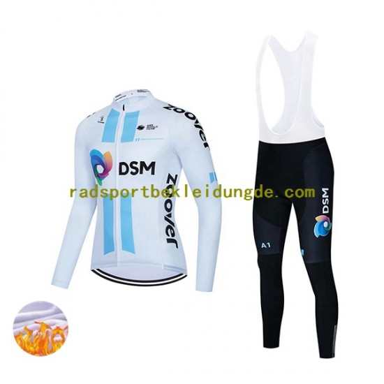 2022 Team DSM Herren Radtrikot Langarm + Trägerhose Lange (Winter Thermal Fleece) N002