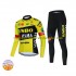2022 Team Jumbo-Visma Frauen Radtrikot Langarm + Radhose Lange (Winter Thermal Fleece) N001