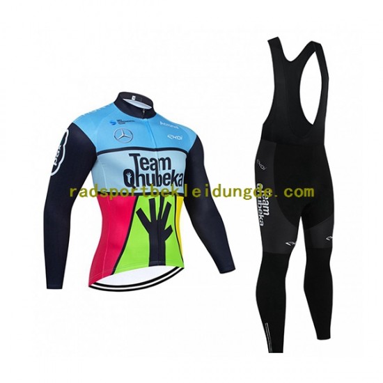 2022 Team Qhubeka Herren Radtrikot Langarm + Trägerhose Lange N001