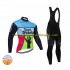 2022 Team Qhubeka Herren Radtrikot Langarm + Trägerhose Lange (Winter Thermal Fleece) N001