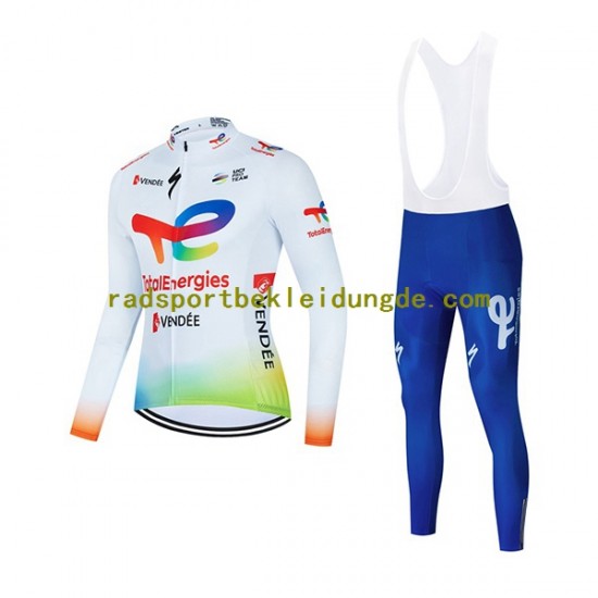 2022 Team TotalEnergies Herren Radtrikot Langarm + Trägerhose Lange N001