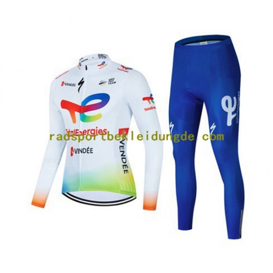 2022 Team TotalEnergies Herren Radtrikot Langarm + Radhose Lange N001