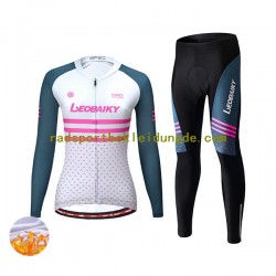 Leobaiky Frauen Radtrikot Langarm + Radhose Lange (Winter Thermal Fleece) N003