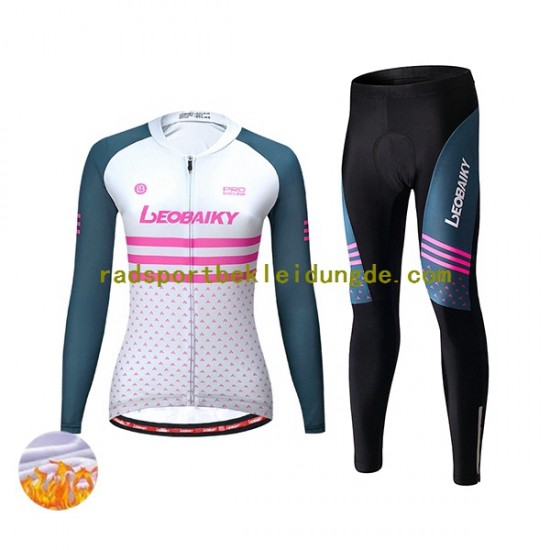 Leobaiky Frauen Radtrikot Langarm + Radhose Lange (Winter Thermal Fleece) N003