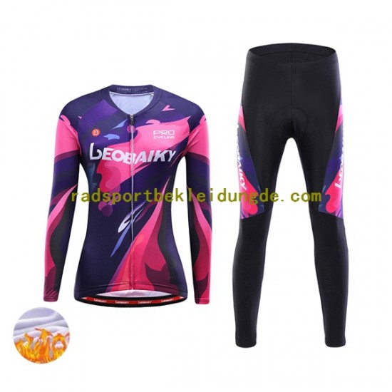 Leobaiky Frauen Radtrikot Langarm + Radhose Lange (Winter Thermal Fleece) N006