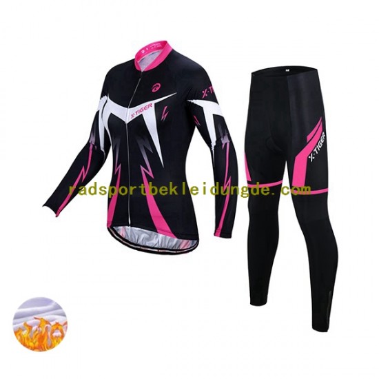 X-Tiger Frauen Radtrikot Langarm + Radhose Lange (Winter Thermal Fleece) N001