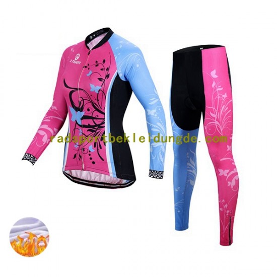 X-Tiger Frauen Radtrikot Langarm + Radhose Lange (Winter Thermal Fleece) N003