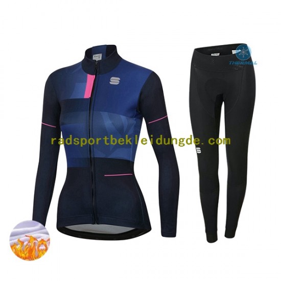 2021 Sportful Leaf Frauen Radtrikot Langarm + Radhose Lange (Winter Thermal Fleece) N001