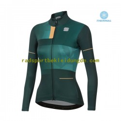 2021 Sportful Leaf Frauen Radtrikot Langarm + Radhose Lange (Winter Thermal Fleece) N002