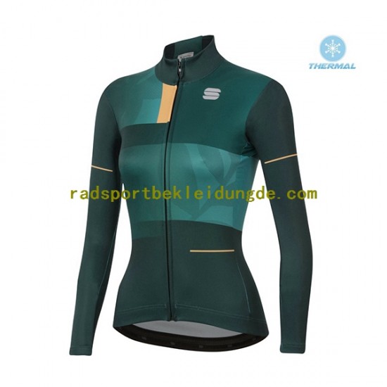 2021 Sportful Leaf Frauen Radtrikot Langarm + Radhose Lange (Winter Thermal Fleece) N002